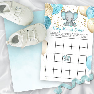BUDGET Elephant Balloons Baby Shower Bingo