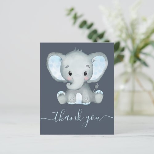 BUDGET Elephant Boy Baby Shower Thank You Card