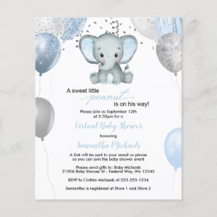 Budget Elephant Boy Balloons Virtual Baby Shower