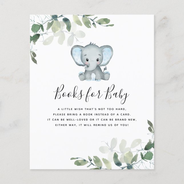 BUDGET Elephant Eucalyptus Books for Baby Card (Front)