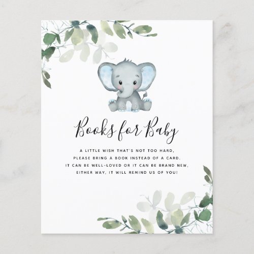 BUDGET Elephant Eucalyptus Books for Baby Card