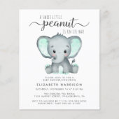 Budget Elephant Mint Baby Shower Invitation (Front)