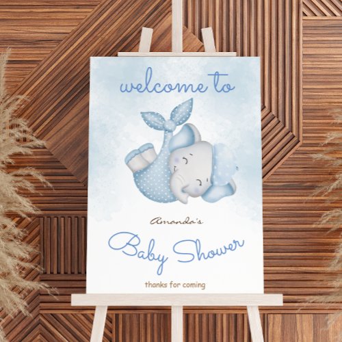 Budget elephant theme baby shower welcome sign