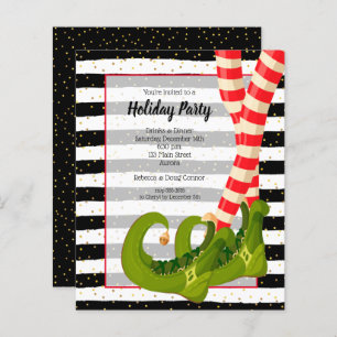 Budget Elf Legs Holiday Christmas Invitations