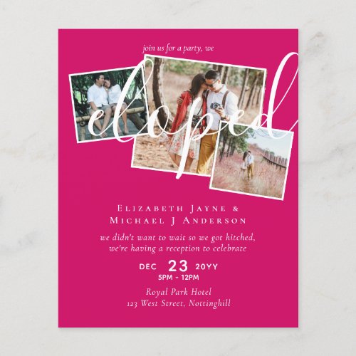 BUDGET Elopement Invitations PHOTO Collage