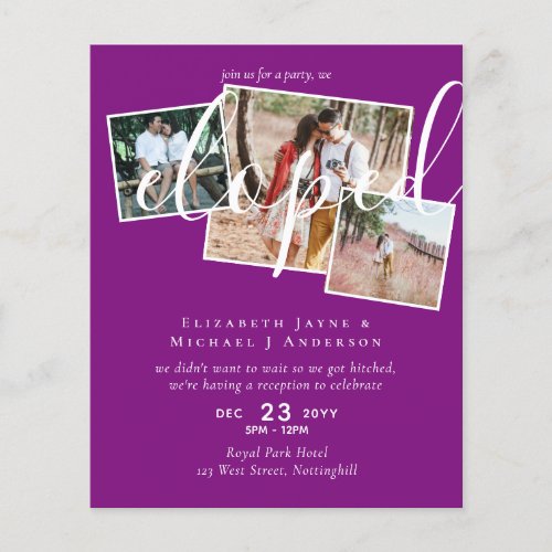 BUDGET Elopement Invitations PHOTO Collage