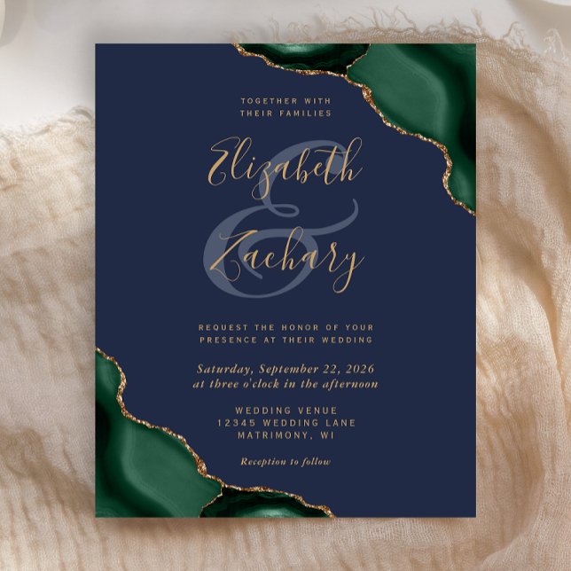 Budget Emerald Green Agate Corners Navy Wedding (Creator Uploaded)