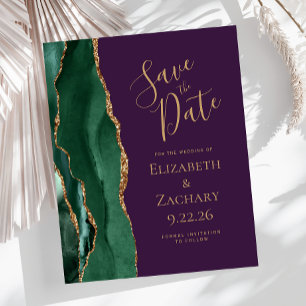 Budget Emerald Green Agate Purple Save the Date