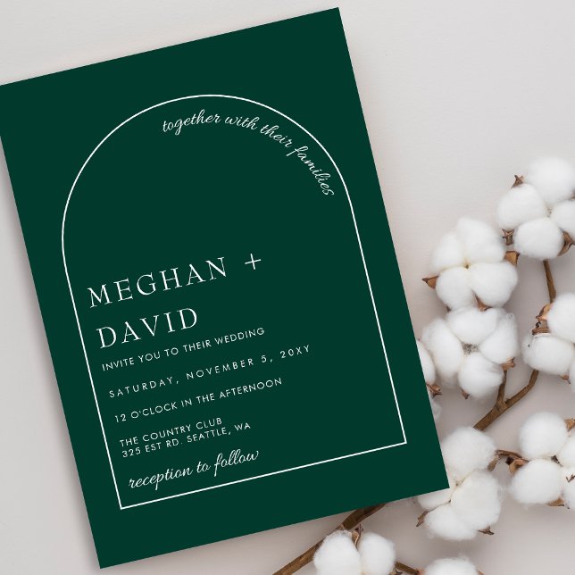 Budget Emerald Green Arch Wedding Invitation (Creator Uploaded)