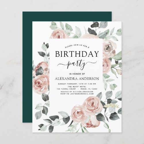 Budget Emerald Green Birthday Party Floral