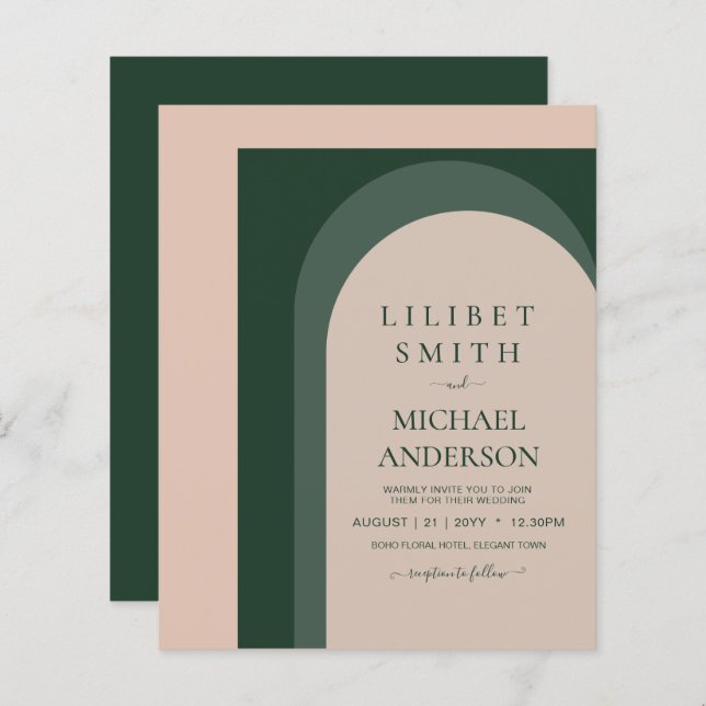 BUDGET Emerald Green Bold Wedding (Front/Back)