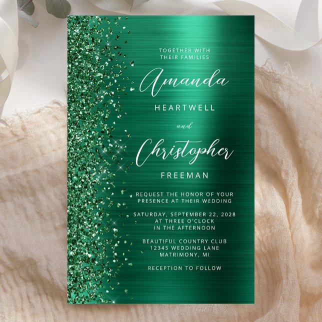 Budget Emerald Green Brushed Metal Wedding (Creator Uploaded)