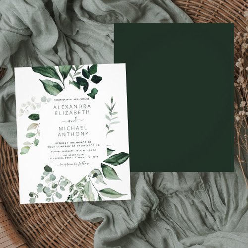 Budget Emerald Green Eucalyptus Greenery Wedding Flyer