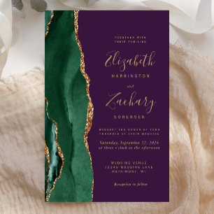 Budget Emerald Green Gold Agate Purple Wedding