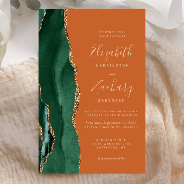 Budget Emerald Green Gold Agate Rust Wedding (Creator Uploaded)