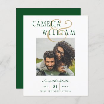 BUDGET Emerald Green Gold PHOTO Save the Date