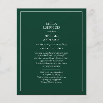 BUDGET Emerald Green Monochrome Text  Flyer