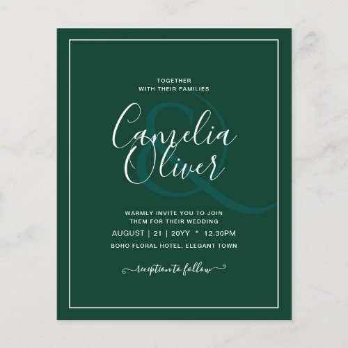 BUDGET Emerald Green Monochrome Text  Flyer