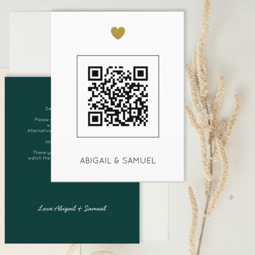 Budget Emerald Green QR Code All in One Wedding  