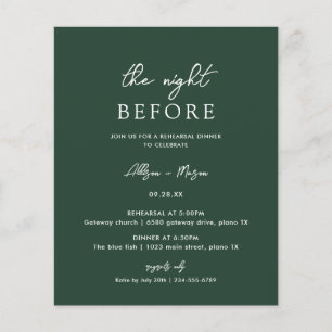 Budget Emerald Green Rehearsal Dinner