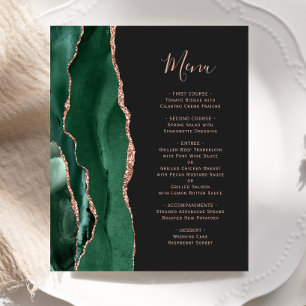 Budget Emerald Green Rose Gold Agate Dark Wedding