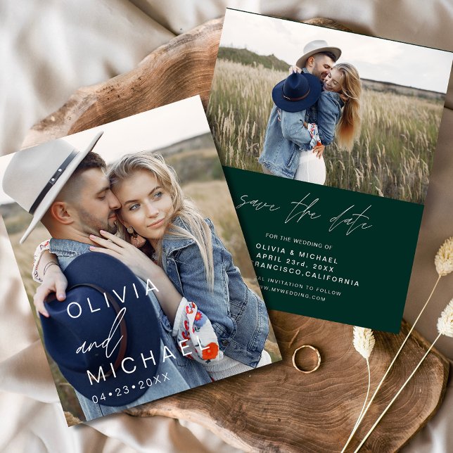 Budget Emerald Green Save the Date Photo (Creator Uploaded)