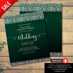 BUDGET Emerald Green White Lace Rustic Wedding