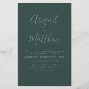 Budget Emerald Modern Photo Wedding Invitation Flyer