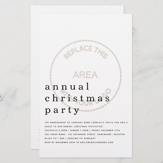 Budget Employee Holiday Party Minimalist Larger (Front/Back)
