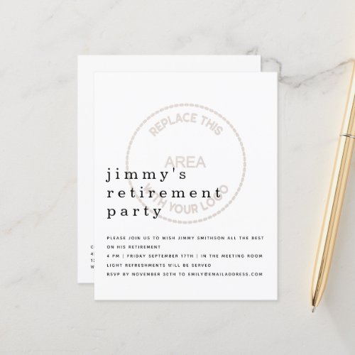Budget Employee Retirement Party Small Invite
