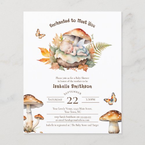 Budget Enchanted Fairy Fall Woodland Baby Shower 