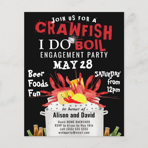 BUDGET Engagement 4 Photo Crawfish Boil Invitation