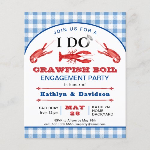 BUDGET Engagement 4 Photo Crawfish Boil Invitation