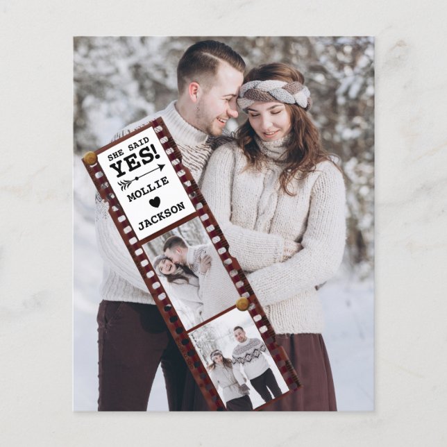 Budget Engagement Announcement Photo She Said Yes (Front)