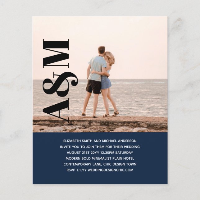 BUDGET Engagement Party Invitation PHOTO BOLD TEX Flyer (Front)