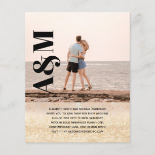 BUDGET Engagement Party Invitation PHOTO BOLD TEX Flyer