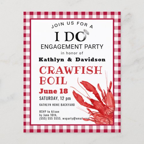 BUDGET Engagement Photo Crawfish Party Invitation Flyer