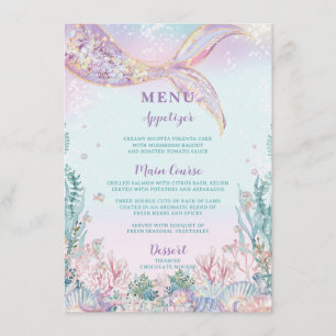 Budget Ethereal Mermaid Under the Sea Menu Cards