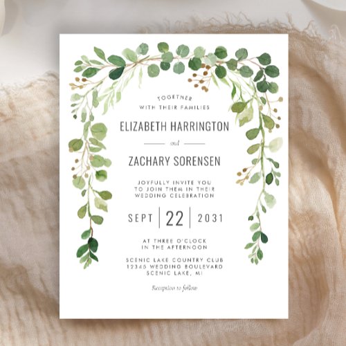  Budget Eucalyptus Arch Wedding Invitation