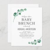 Budget Eucalyptus Baby Brunch Greenery Invitation (Front/Back)