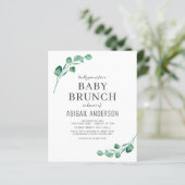 Budget Eucalyptus Baby Brunch Greenery Invitation (Standing Front)