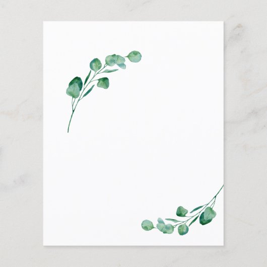 Budget Eucalyptus Baby Brunch Greenery Invitation (Back)