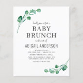Budget Eucalyptus Baby Brunch Greenery Invitation (Front)