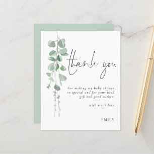 Budget Eucalyptus Baby Shower Party Thank You