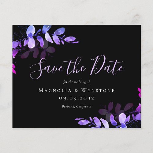 BUDGET Eucalyptus Black Wedding Save The Date