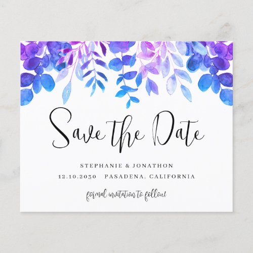 Budget Eucalyptus Blue Save The Date 