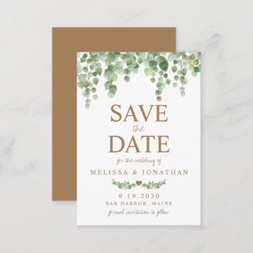 Budget Eucalyptus Botanical Save The Date Note Card