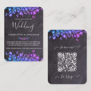 Budget Eucalyptus Botanical Slate QR Code Wedding Note Card