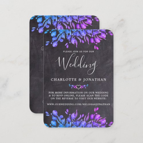 Budget Eucalyptus Botanical Slate QR Code Wedding  Note Card