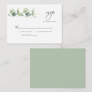 Budget Eucalyptus Botanical Wedding RSVP Card